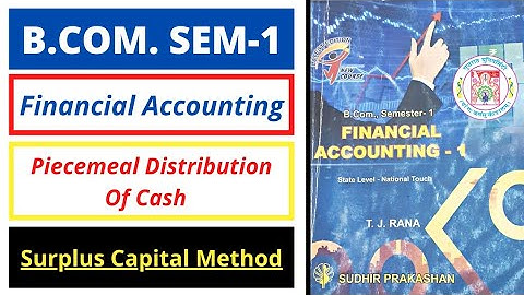 B. Com. SEM 1 Financial Accounting Piecemeal Distribution Capital Surplus Method with Example