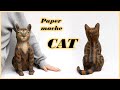 How to make paper cat  diy paper mache crafts  best out of waste