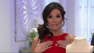 Heart Shape Turquoise Pendant on Chain or Ring, 14K on QVC
