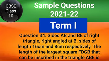 Sides AB and BE of right triangle, right angled at B, sides of length 16cm and 8cm respectively. The