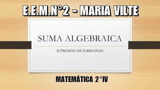 EEMN2: TP N9 Sumas algebraicas