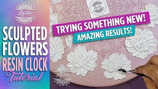 Using THICK Acrylic Medium to make a Pretty Pink Sculpted Floral Clock | DIY Painting and Resin