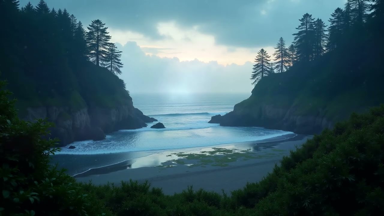 Enchanted Coastal Rainforest: A Misty Journey - Natural Soundscapes