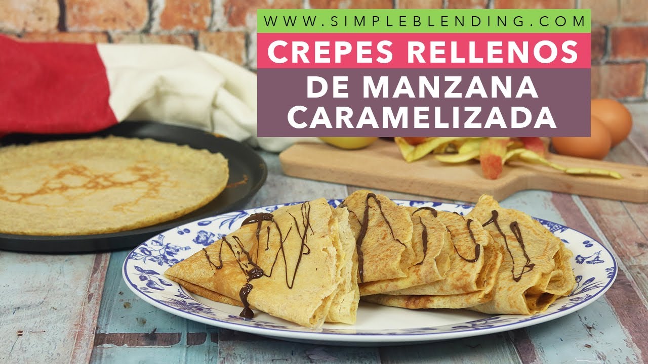 CREPES RELLENOS DE MANZANA CARAMELIZADA | Crepes de espelta con manzana | Receta de crepes