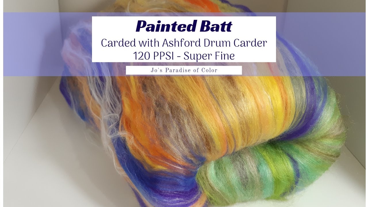 Окрашенный батт - Ashford Drum Carder - Super Fine 120PPSI 