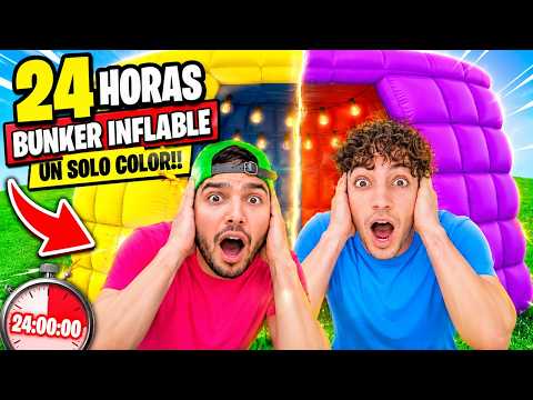 24 HORAS en BUNKER INFLABLE de UN SOLO COLOR!! - Yolo Aventuras