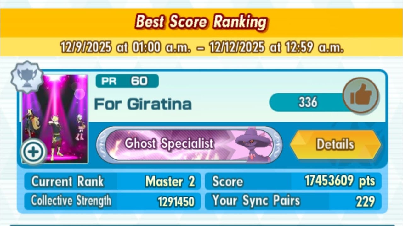 [Pokémon Masters EX] Top 2 • 3v1 Ghost Damage Challenge