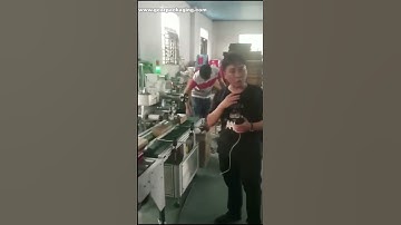 Automatic product carton box tape sealing machine labeling machine factory video