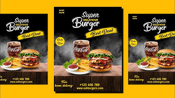 Super burger poster design pixellab complete tutorial