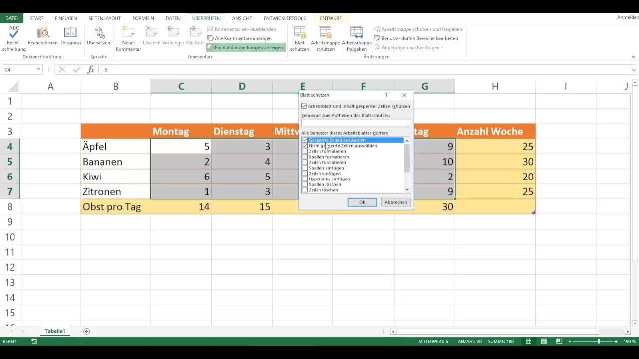 Einzelne Zellen in Microsoft Excel schützen YouTube