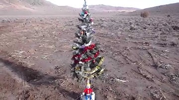 Fail Model Rocket powered flying Christmas Tree with crash landing and fire