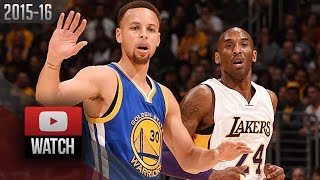 Kobe Bryant vs Stephen Curry Duel Highlights (2016.03.06) Lakers vs Warriors - LAST Meeting!