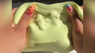 How to Make Fresh Pear Parfait Slime (White Glue Java Chip Texture from Macarons Slime)