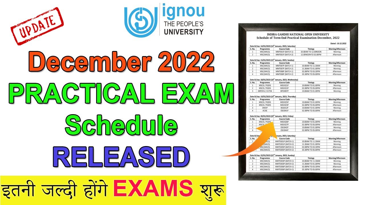 (Breaking News) Ignou December 2022 Practical Exam Schedule RELEASED😳 | IGNOUPractical Exam 2022