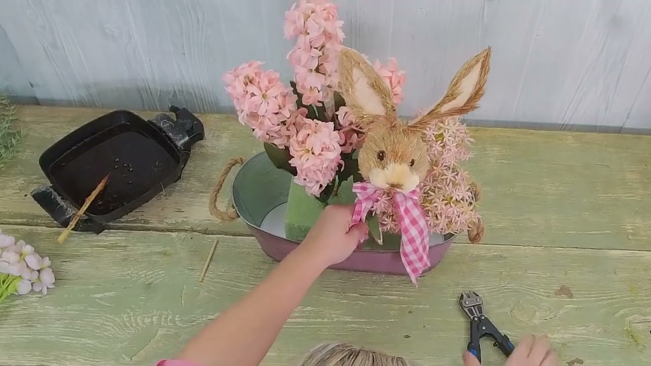 DIY Pink Bunny Centerpiece Kit for Easter this Spring