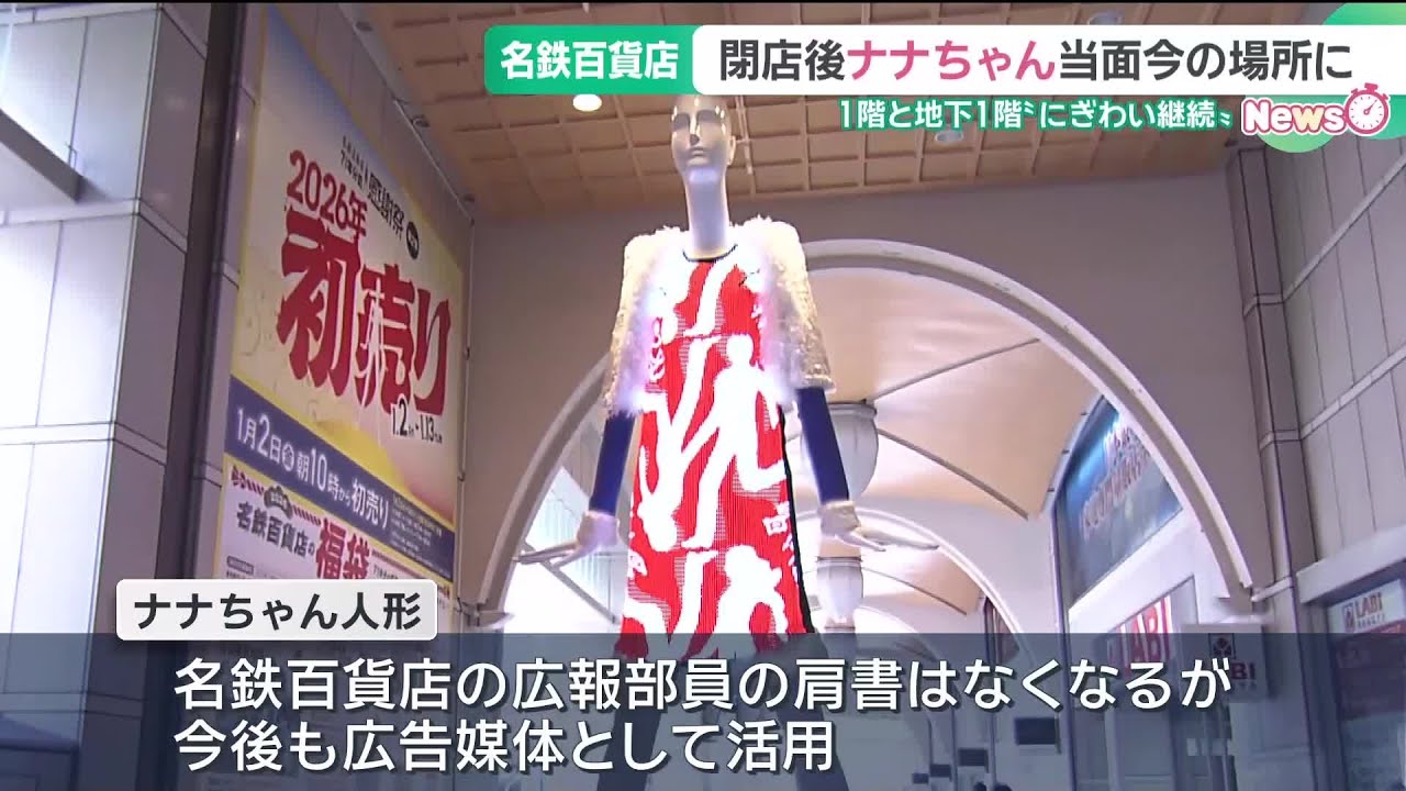 ナナちゃん今の場所で現役続行 名鉄百貨店閉店後も広告媒体として活用