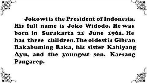 Descriptive text of Jokowi