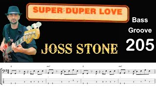 SUPER DUPER LOVE (Joss Stone) How to Play Bass Groove Cover with Score & Tab Lesson