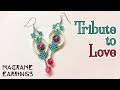 Macrame earrings tutorial: The tribute to love - Simple macrame idea craft