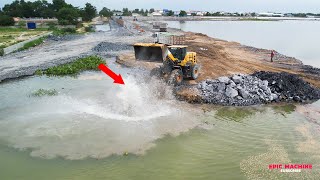 The highly efficient Operator Wheel Loader was able to move the stones to the depths of the lake!