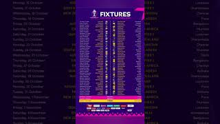 World Cup 2023 Fixtures |WC 2023 Schedule #cricket #iccworldcup World Cup 2023 Fixtures |WC 2023 Schedule #cricket #iccworldcup