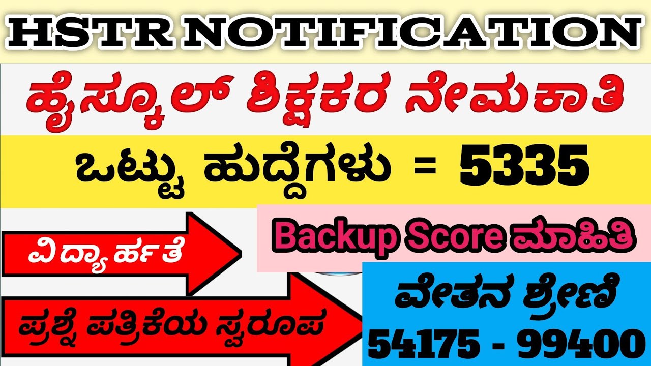ಹೈಸ್ಕೂಲ್ ಶಿಕ್ಷಕರ ನೇಮಕಾತಿಯ ಸಂಪೂರ್ಣ ವಿವರ....!!!!