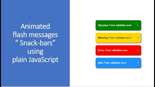 Flash messages using plain JavaScript