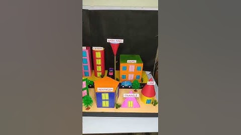 3D shapes model for school project | maths project  shapes city  #schoolproject #maths #shorts