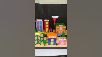3D shapes model for school project | maths project  shapes city  #schoolproject #maths #shorts