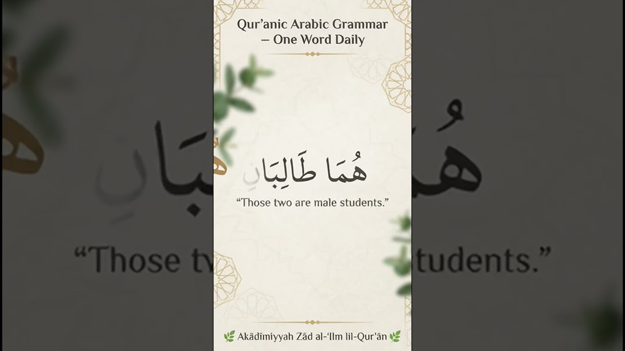 هُمَا (Huma) | Third Person Dual Pronoun | Masculine & Feminine Examples | Arabic Grammar