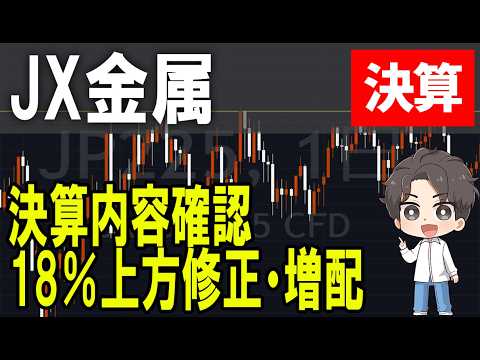 JX金属（5016）決算　今期最終を18％上方修正！株式テクニカルチャート分析