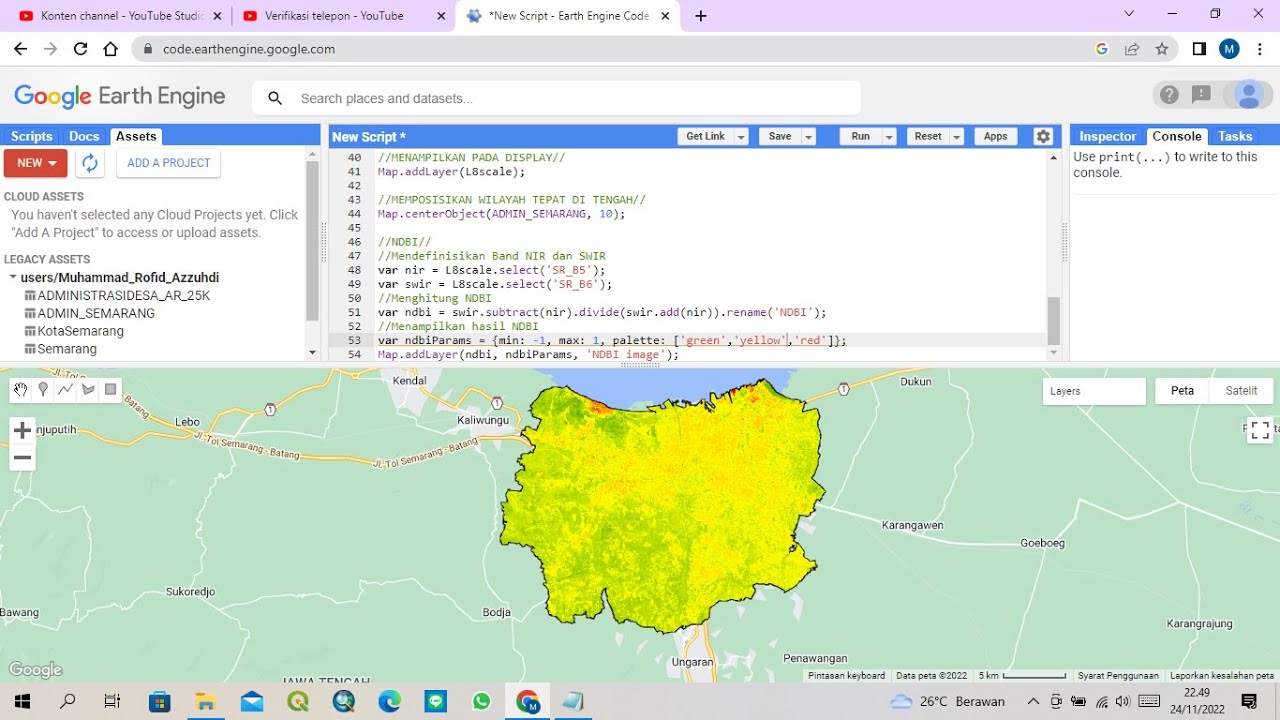 Tutorial NDBI Menggunakan Google Earth Engine - YouTube