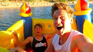 RAFTING IN A BOUNCE HOUSE!