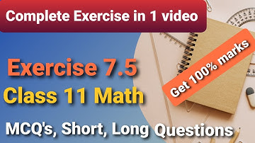 1st year math Chapter 7 Exercise 7.5 class 11 || fsc part 1 math
