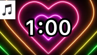 60 Second ❤️ Countdown Timer with Hearts and music