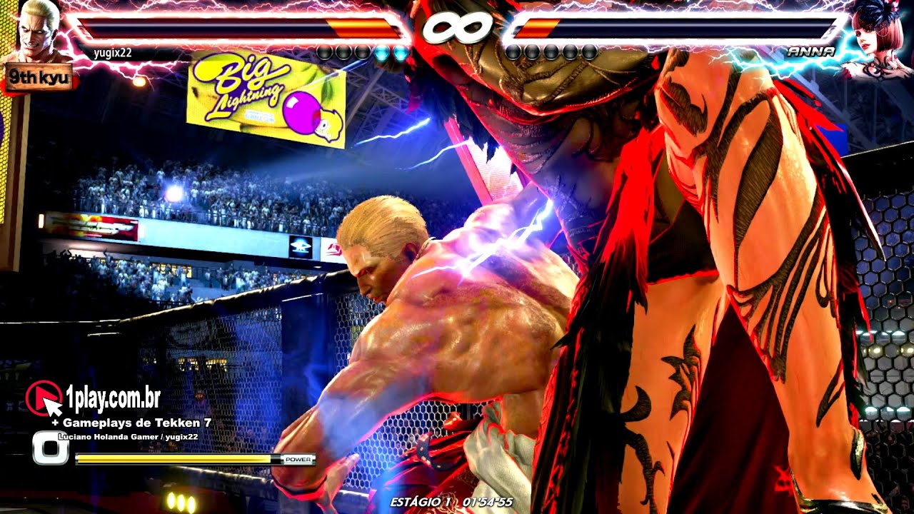 Tekken 7! Geese Howard (The King of Fighters SNK) vs. Anna Williams (Scarlet Lightning) Arena Stage!