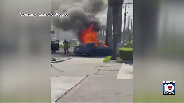 Driver dies after being trapped inside burning Tesla