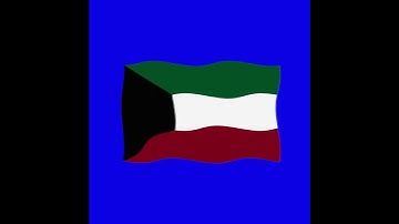 kuwait 2d flag green screen free  flag animation