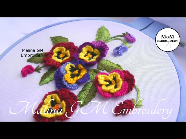 Flower embroidery:  Viola | Цветочная Вышивка :  Виола