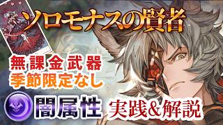 【無課金武器のみ・季節限定なし】闇属性ソロモナスの賢者　安定攻略編成を実践＆解説　武器・召喚石・キャラ解説付き【グラブル】【ニーア】【十賢者】【限界超越】