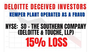 15% Stock Loss SO Stock News | Deloitte Securities Class Action ($SO)  Southern Company Stock