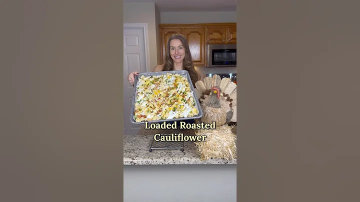LOADED ROASTED CAULIFLOWER🥓🧀 A healthy low carb side dish for Thanksgiving! #thanksgivingsides