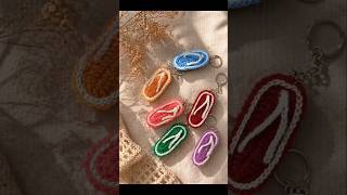 Tiny Flip-Flop crochet Keychains 🩴✨ #shorts