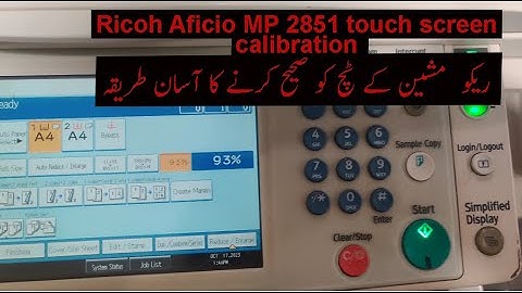 How to Calibrate Ricoh Aficio MP 2851 touch screen | Ricoh touch screen not working