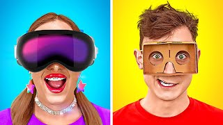 RICH VS BROKE TRENDY GADGETS || Fun and Easy DIY Cardboard Crafts for Smart Parents! by 123GO!