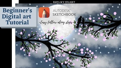 Digital art tutorial for Beginners|Follow along steps|Autodesk sketchbook|Eng Subs|Brushes used #2