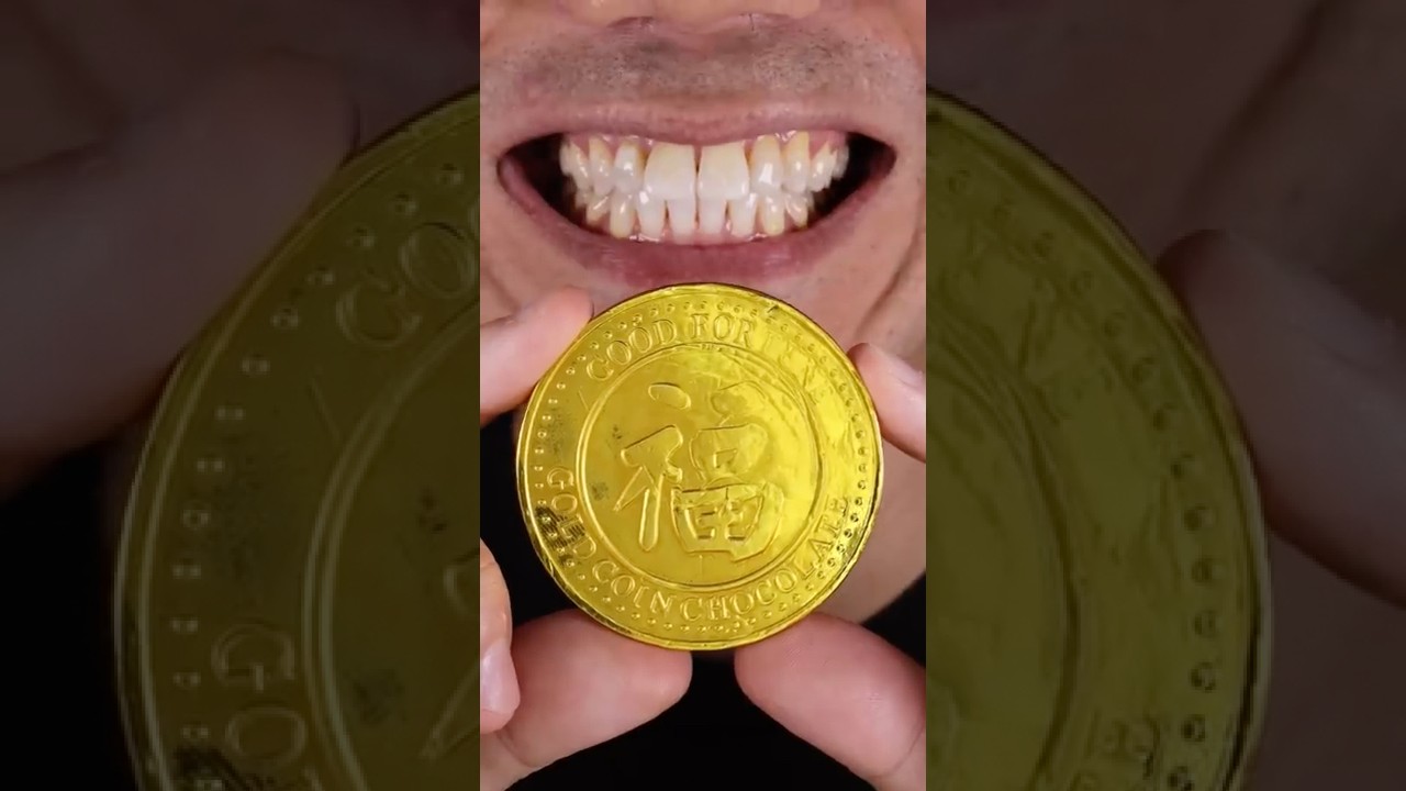 Gold Chocolate🍫 Coin ASMR 😵‍💫 #shorts #asmr