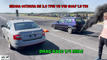 SKODA OCTAVIA RS 2.0 TFSI vs VW GOLF 1.9 TDI drag race 1/4 mile 🚦🚗 - 4K UHD