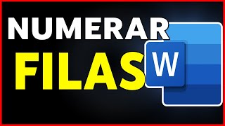 Como Numerar Filas En Word