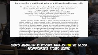 Shor's algorithm is possible with as few as 10,000 reconfigurable atomic qubits (Mar 2026)